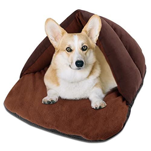 YUNNARL Ultraweiches Polarfleece-Hundebett – waschbares Haustierhaus, Höhlenbett für kleine, mittelgroße Hunde und Katzen, wasserdichte Oberfläche unten, 71,1 x 68,9 cm, Hundebett, Katzenbett, von YUNNARL