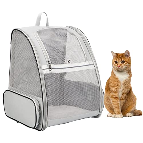 YUOCT Katzen Rucksack Tragetasche, volle Belüftung, Haustier-Tragetasche, Rucksack für Katzen und kleine Welpen, von Fluggesellschaften zugelassen, Katzen-Trage-Rucksack von YUOCT