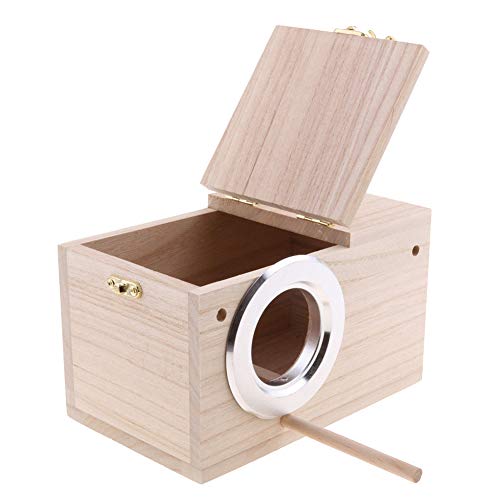 YUOKI99 Großsittichkobel Nestmulde Anflugstange Hölzerne Vogel Nistkasten, Sittich Wellensittich Kanarienvogel Zucht Box, Vogel Schachteln Feeding Station House(M) von YUOKI99