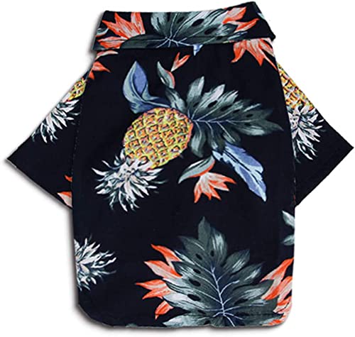 Cooles Hawaii-Haustier-T-Shirt, Sommer, Strand, Ananas, bedruckt, kurzärmelig, Urlaub, Reisen, Cosplay, Partybekleidung für kleine, mittelgroße und große Hunde und Katzen von YURRO