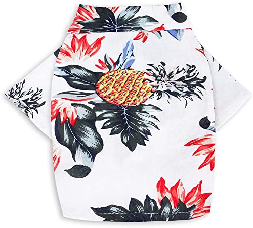 Cooles Hawaii-Haustier-T-Shirt, Sommer, Strand, Ananas, bedruckt, kurzärmelig, Urlaub, Reisen, Cosplay, Partybekleidung für kleine, mittelgroße und große Hunde und Katzen von YURRO