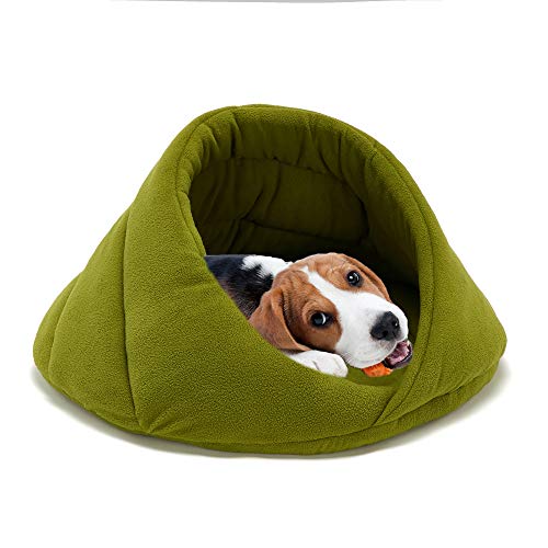 Kleines Haustierzelt, Höhlenbett, Welpen-Fleece, warmes Nest, dreieckiger Katzen-Schlummersack, Schlafsack, Kuschelhöhle, Winter-Kätzchen/Teddy-Hunde-Versteck von YURRO