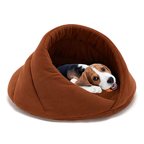 Kleines Haustierzelt, Höhlenbett, Welpen-Fleece, warmes Nest, dreieckiger Katzen-Schlummersack, Schlafsack, Kuschelhöhle, Winter-Kätzchen/Teddy-Hunde-Versteck von YURRO