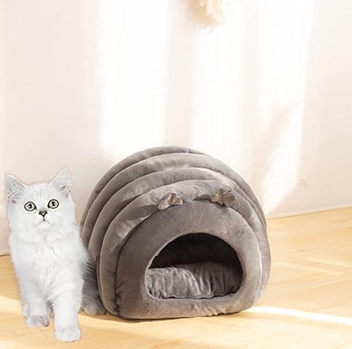 Mini-Iglu-Haustierbett, gemütliches Katzen-Kuschelhöhle-Bett, tragbares Hundehaus mit abnehmbarem Kissen, warmes Winter-Katzenbett, Sofa, Nest, Kätzchen-/Welpen-Schlafbett von YURRO