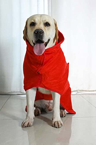 YURRO Labrador/Spaniel Hunde-Bademantel, saugfähig, schützt den Couch-Teppich, schnell trocknend, warmer Mantel, Bademantel mit verstellbarem Riemen von YURRO