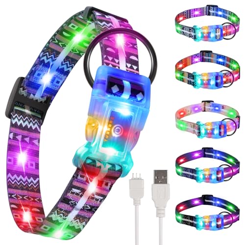 YUSHANG Leuchtende Hundehalsbänder, LED-Hundehalsband, wiederaufladbar, wasserdicht, verhindert das Lösen der Schnalle, leuchtendes Halsband für mittelgroße und große Hunde, Größe XL (Größe kann YUSHANG Leuchtende Hundehalsbänder, LED-Hundehalsband, wiederaufladbar, wasserdicht, verhindert das Lösen der Schnalle, leuchtendes Halsband für mittelgroße und große Hunde, Größe XL (Größe kann von YUSHANG