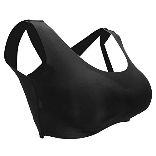 Damen-Unterwäsche, Push-up, Brusthaltung, Haltungskorrektur, Vordere Schnalle, BH, XL, Geeignet für Gewicht 60–67,5 Kg (Black) von YUYTE