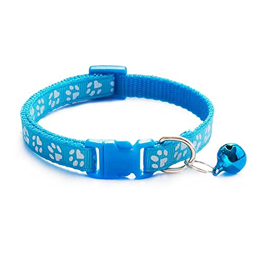 10 Stück Großhandel Haustierhalsbänder mit Glocken Exquisite Sicherheits-Katzenhalsbänder Nylon-Hundehalsbänder Nackenbänder verstellbare Katzenhalsbänder -10pcs_L von YVDY