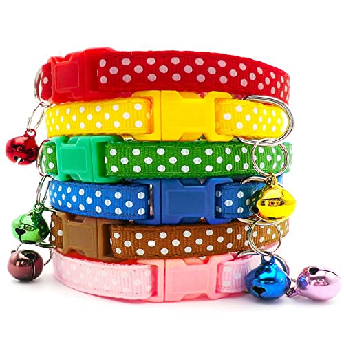 100 Stück Großhandel Hundehalsband mit Glocke Katzenhalsband verstellbares Katzenhalsband Nylon-Haustierhalsband Haustierproduktzubehör-100Pcs_H von YVDY