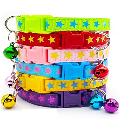 100 Stück Großhandel Hundehalsband mit Glocke Katzenhalsband verstellbares Katzenhalsband Nylon-Haustierhalsband Haustierproduktzubehör-100Pcs_L von YVDY