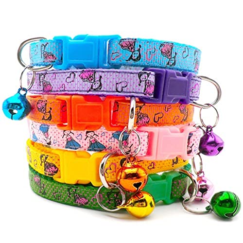 100 Stück Großhandel Hundehalsband mit Glocke Katzenhalsband verstellbares Katzenhalsband Nylon-Haustierhalsband Haustierproduktzubehör-100Pcs_R von YVDY