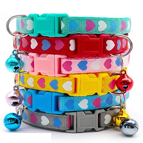 100 Stück Großhandel Hundehalsband mit Glocke Katzenhalsband verstellbares Katzenhalsband Nylon-Haustierhalsband Haustierproduktzubehör-100Pcs_S von YVDY