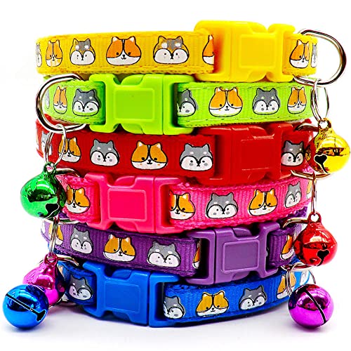 100 Stück Großhandel Hundehalsband mit Glocke Katzenhalsband verstellbares Katzenhalsband Nylon-Haustierhalsband Haustierproduktzubehör-100Pcs_U von YVDY