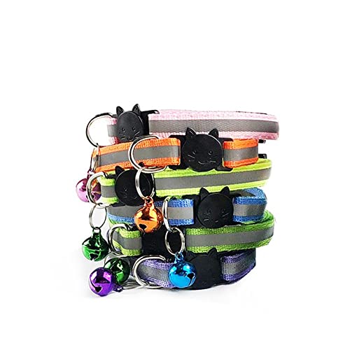 100 Stück Großhandel verstellbares Katzenhalsband mit Glocken Katzenhalsband Haustierhalskette Nylon Hundehalsband Heimtierbedarf Zubehör-100Pcs_A von YVDY