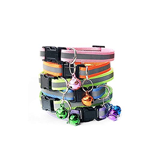 100 Stück Großhandel verstellbares Katzenhalsband mit Glocken Katzenhalsband Haustierhalskette Nylon Hundehalsband Heimtierbedarf Zubehör-100Pcs_C von YVDY