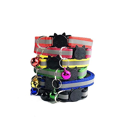 100 Stück Großhandel verstellbares Katzenhalsband mit Glocken Katzenhalsband Haustierhalskette Nylon Hundehalsband Heimtierbedarf Zubehör-100Pcs_D von YVDY