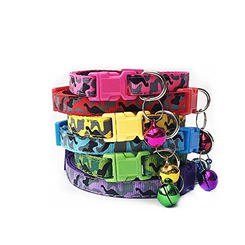 100 Stück Großhandel verstellbares Katzenhalsband mit Glocken Katzenhalsband Haustierhalskette Nylon Hundehalsband Heimtierbedarf Zubehör-100Pcs_F von YVDY