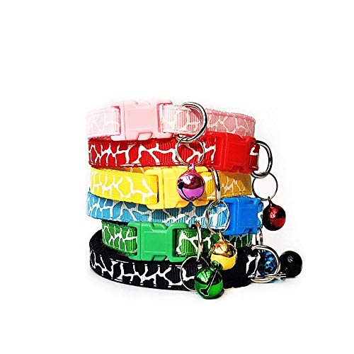 100 Stück Großhandel verstellbares Katzenhalsband mit Glocken Katzenhalsband Haustierhalskette Nylon Hundehalsband Heimtierbedarf Zubehör-100Pcs_G von YVDY