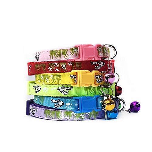 100 Stück Großhandel verstellbares Katzenhalsband mit Glocken Katzenhalsband Haustierhalskette Nylon Hundehalsband Heimtierbedarf Zubehör-100Pcs_M von YVDY