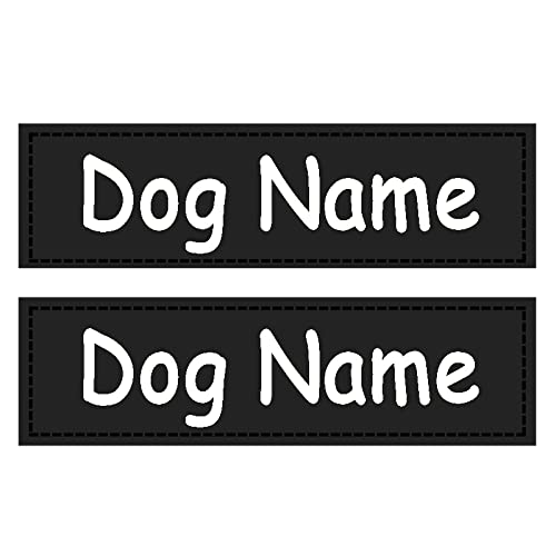 2 PCS Benutzerdefinierte Reflektierende Aufkleber Etiketten K9 Hundegeschirr Halsband Etikett Personalisierte Hundemarke Hundename Hundegeschirr Zubehör,Weiß,16X5cm von YVDY