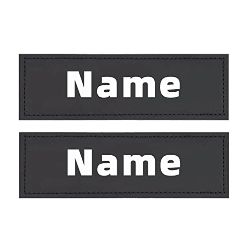 2 PCS Custom PU Dog Harness Collar Tag Personalisierte Katze Hund ID Tag Name Custom Label Sticker Patch Custom Typenschild,Name,16X5CM von YVDY