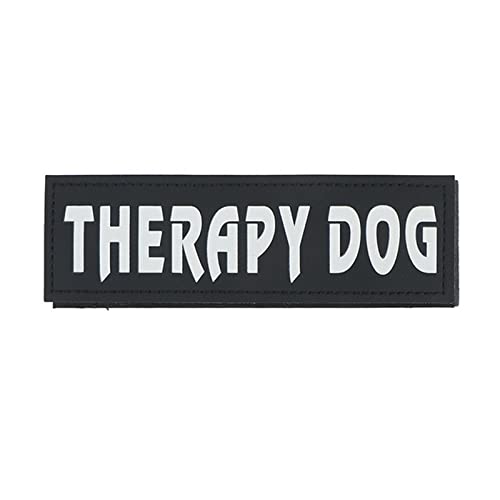 2 STÜCKE Personalisierter Hunde-Namensschild-Aufkleber Benutzerdefinierter ID-Hundebrustgurt Weste Kragenanhänger Haustierträger Benutzerdefinierter Etikett-Aufkleber, Therapy Dog, 5 * 16 cm von YVDY