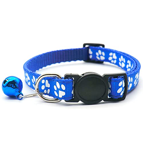 24 Stück Sicherheitsschnalle Katzenhalsband Haustierhalsband Hundehalsband mit Glocke Katzenhalsband verstellbares Haustier Katze und Hundehalsband Halsband-24_Pcs_Blue_20-31cm von YVDY