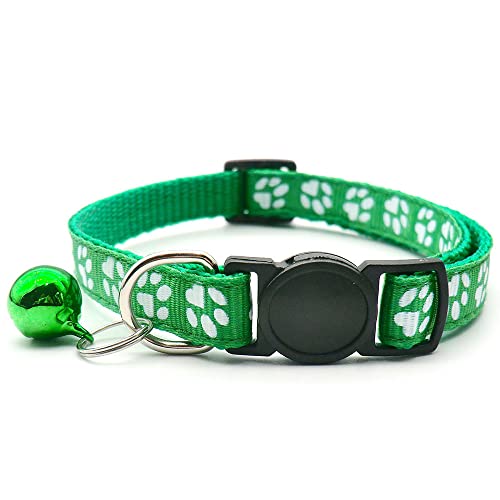 24 Stück Sicherheitsschnalle Katzenhalsband Haustierhalsband Hundehalsband mit Glocke Katzenhalsband verstellbares Haustier Katze und Hundehalsband Halsband-24_Pcs_Green_20-31cm von YVDY