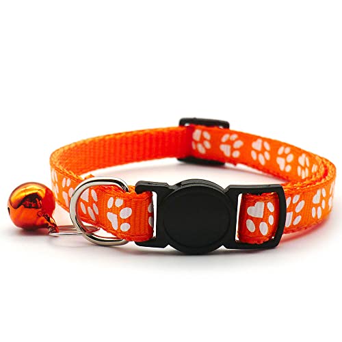 24 Stück Sicherheitsschnalle Katzenhalsband Haustierhalsband Hundehalsband mit Glocke Katzenhalsband verstellbares Haustier Katze und Hundehalsband Halsband-24_Pcs_Orange_20-31cm von YVDY