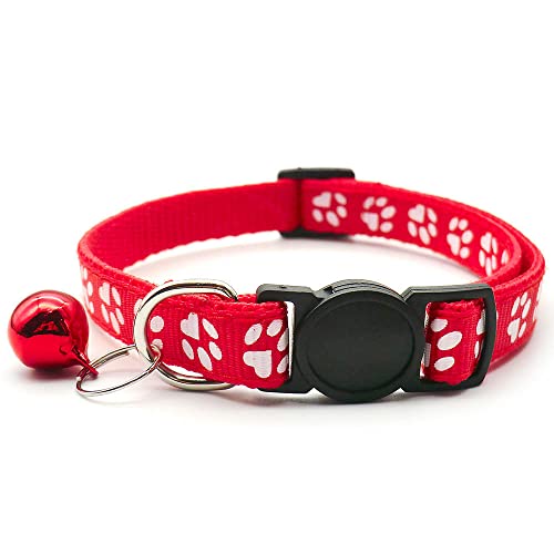 24 Stück Sicherheitsschnalle Katzenhalsband Haustierhalsband Hundehalsband mit Glocke Katzenhalsband verstellbares Haustier Katze und Hundehalsband Halsband-24_Pcs_Red_20-31cm von YVDY