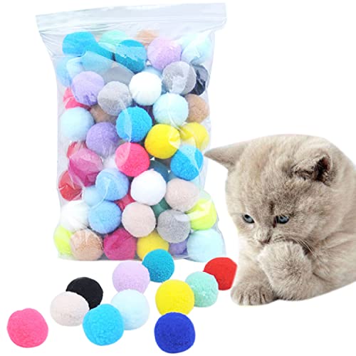 30/70 PCS 0,98 Zoll Katzenspielzeug elastischer Plüschball Haustierspielzeug lustiges interaktives Katzenballspielzeug Katzenkauen pädagogisches Spielzeug Heimtierbedarf,30 PCS von YVDY