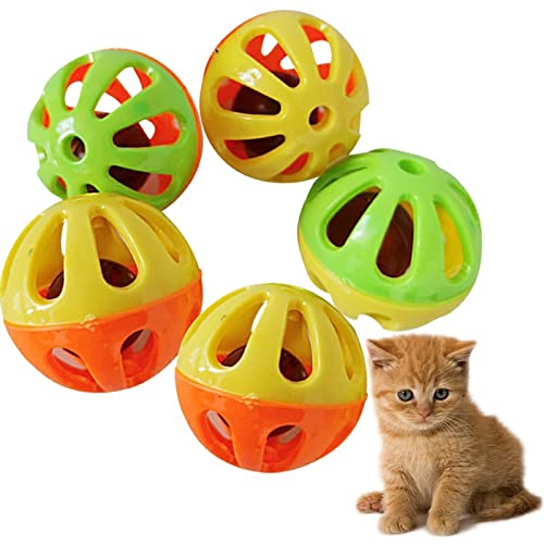 5 STÜCKE / 10 STÜCKE Katzenspielzeug Indoor interaktive lustige Katzenspielzeug Katzenglockenkugelspielzeug Plastikkatzenspielzeug Katze pädagogisches Spielzeug Haustierbedarf,5 STÜCKE von YVDY