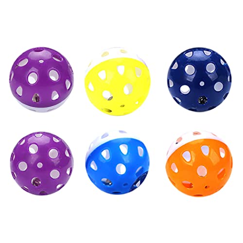 6 PCS Indoor interaktives Katzenballspielzeug mit Glocke Haustierkauspielzeug Plastikballspielzeug interaktives Training pädagogisches Katzenspielzeugzubehör von YVDY