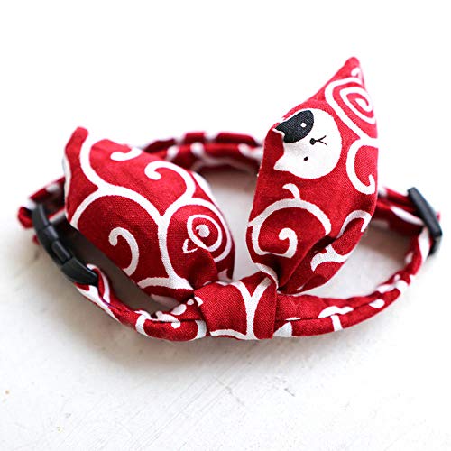 Fliege Katzenhalsband Katzenhalsband Hundehalsband Katze Hund Chihuahua Fliege Halskette Katzen- und Hundezubehör-Rot_L_(34-56cm) von YVDY