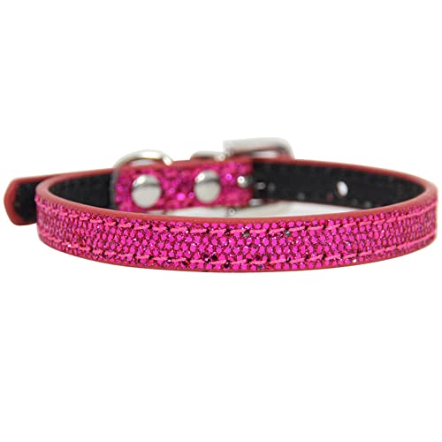 Glänzendes Strass Katzenhalsband Hundehalsband Leder Katzenhalsband Verstellbares Hundehalsband Kätzchen Zubehör Supplies-G_M von YVDY