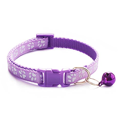 Haustier Katzenhalsband mit Glocken Verstellbarer Schnallenhalsband Katze Haustierhalsband Kleiner Hund Chihuahua Heimtierbedarf Katzenzubehör-F_19-32cm von YVDY