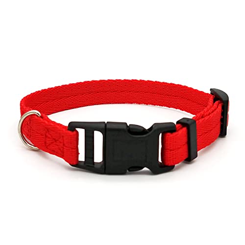 Hundetrainingshalsband Einfarbiges Hundehalsband Schnellverschluss-Haustierhalsband Personalisiertes Katzen- und Hundehalsband Heimtierbedarf,Red,S (20-30cm) von YVDY