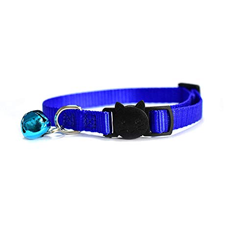 Individuell gravierbares Besticktes Katzenhalsband DIY Charme personalisiertes Haustierhalsband mit Glocke Katzenhalsband bedrucktes Halsbandzubehör-blau_20-31CM von YVDY