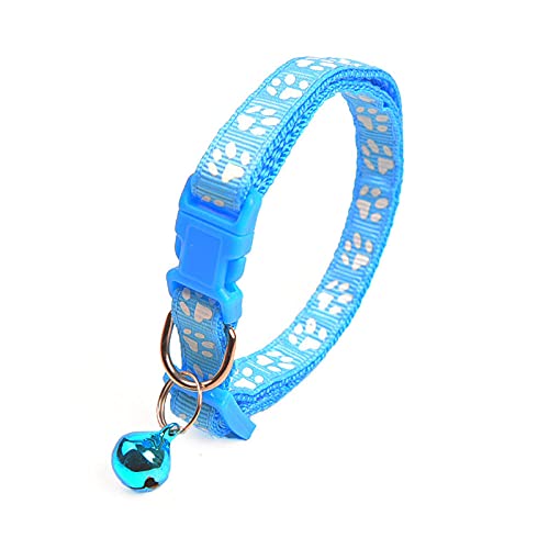 YVDY Katzenhalsband mit Glocke Kleines Hundehalsband Verstellbares Katzenhalsband Katzenhalsband Hundehalsband Heimtierbedarf Zubehör-Sky_Blue von YVDY