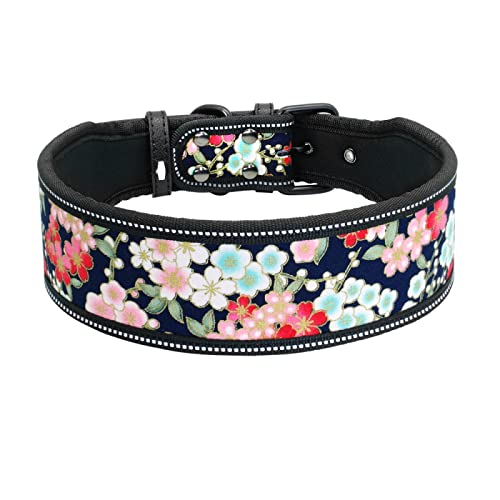 Mode Reflektierendes Hundehalsband Nylon Hundehalsband Bedrucktes Hundehalsband Personalisiertes Atmungsaktives Hundehalsband Heimtierbedarf Zubehör,D,L von YVDY