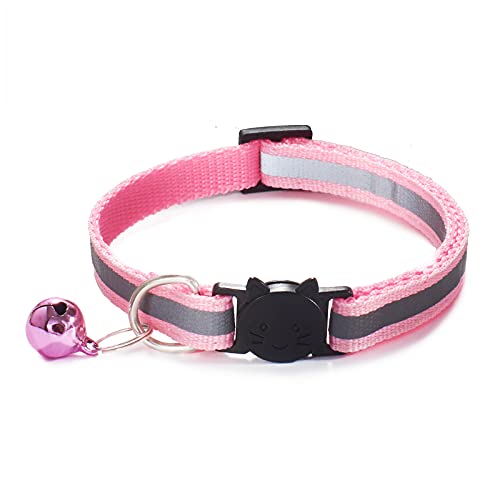 Modisches verstellbares Katzen- und Hundehalsband, reflektierende Trennung, Katzenhalsband mit Glöckchen, Haustierhalsband, Heimtierbedarf, Zubehör,D von YVDY