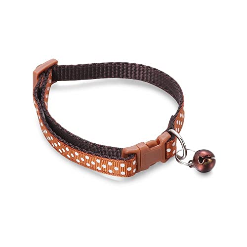 Nylon Pailletten Katzenhalsband mit Glocken Katzenhalsband verstellbares Hundehalsband Hund Katzenhalsband Schnalle Katzenzubehör Heimtierbedarf-braun von YVDY