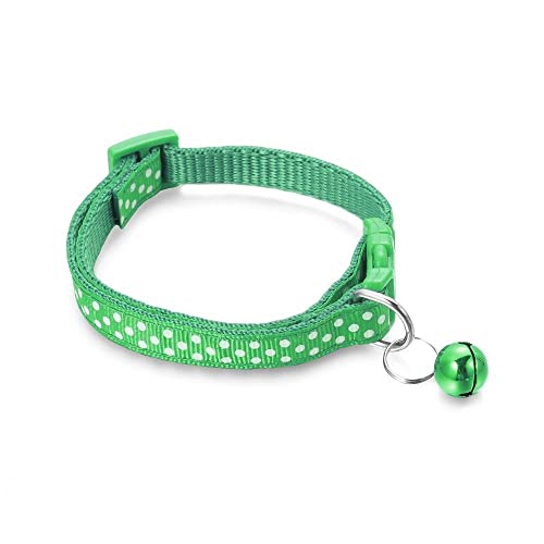 Nylon Pailletten Katzenhalsband mit Glocken Katzenhalsband verstellbares Hundehalsband Hund Katzenhalsband Schnalle Katzenzubehör Heimtierbedarf-grün von YVDY