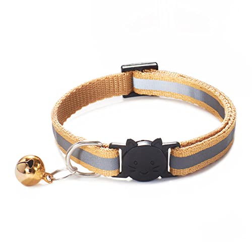 Reflektierendes Nylon Hundehalsband mit Glocken Katzenhalsband verstellbare Schnalle Katzenhalsband Tierbedarf Zubehör-B von YVDY