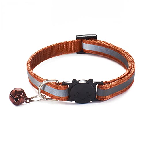 Reflektierendes Nylon Hundehalsband mit Glocken Katzenhalsband verstellbare Schnalle Katzenhalsband Tierbedarf Zubehör-C von YVDY