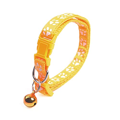 Verstellbares Katzenhalsband Katzen- und Hundehalsband Katzenhalskette Kleines Hundehalsband Glocke Positionierung Footprint Pet Products-A von YVDY