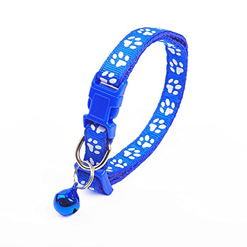 Verstellbares Katzenhalsband Katzen- und Hundehalsband Katzenhalskette Kleines Hundehalsband Glocke Positionierung Footprint Pet Products-F von YVDY