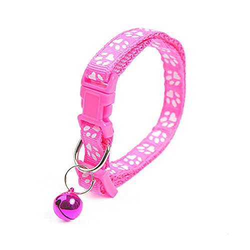 Verstellbares Katzenhalsband Katzen- und Hundehalsband Katzenhalskette Kleines Hundehalsband Glocke Positionierung Footprint Pet Products-G von YVDY