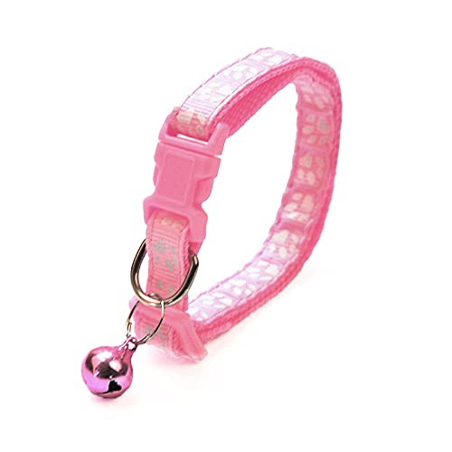 Verstellbares Katzenhalsband Katzenhalskette mit Glocken Katzenhalsband Katze kleines Hundehalsband Haustierzubehör Zubehör-rosa von YVDY