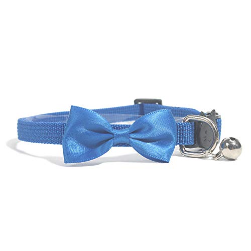 Verstellbares Katzenhalsband Krawatte Haustierhalsband Nylonhalsband mit Glocke Bowknot Katzenhalsband Katzen- und Hundehalsbandzubehör-Royal_Blue_21_cm_to_33_cm von YVDY